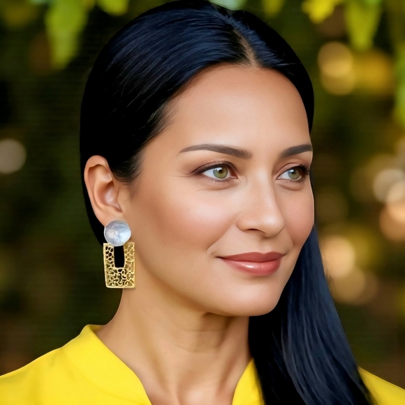 🆕️18K Gold Plated Exclusive Artisan Turkish Statement Earrings ✨ Bold & Elegant - Picture 4 of 15